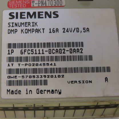 Siemens 6FC511-0CA02-0AA2 DMP Kompakt 16A 24V/O,5A Module