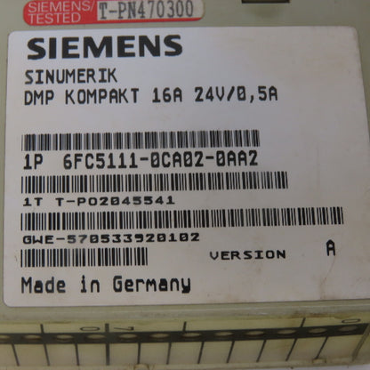 Siemens 6FC511-0CA02-0AA2 DMP Kompakt 16A 24V/O,5A Module