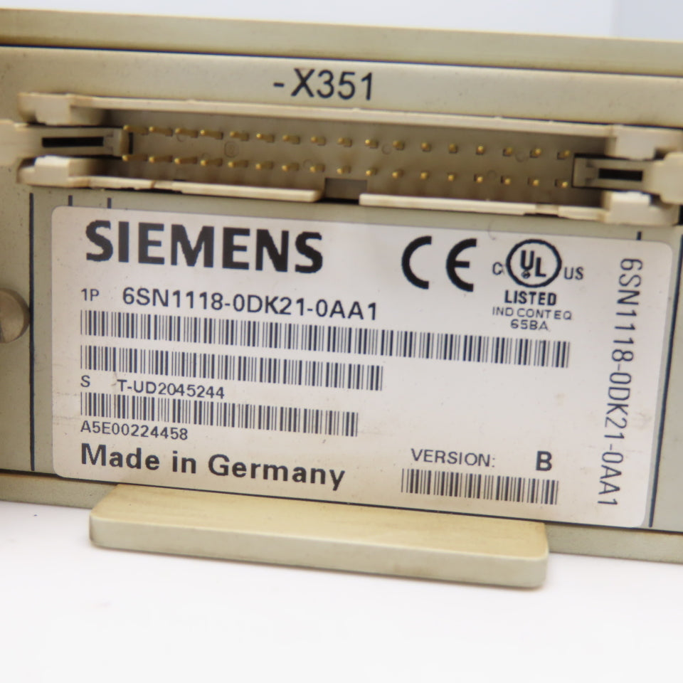 Siemens 6SN1118-0DK21-0AA1 Simodrive 6SN1123-1AB00-0-AA1 LT Module 2X15A Ver A