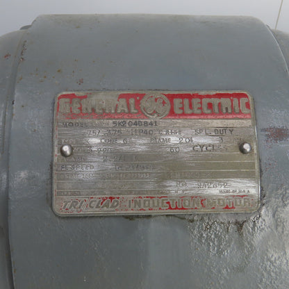 GE 5K204D841 0.75/ 0.375HP Dual Speed AC Electric Motor 1670/835RPM 220V 204 FR.
