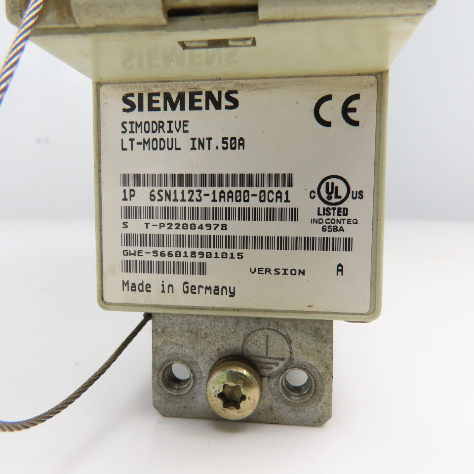 Siemens 6SN1118-0DG21-0AA1 Simodrive 6SN1123-1AA00-0-0CA1 LT Module 50A Ver A