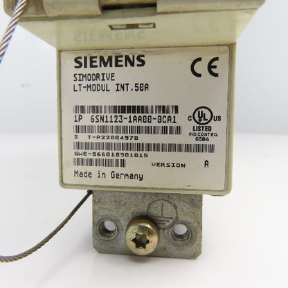 Siemens 6SN1118-0DG21-0AA1 Simodrive 6SN1123-1AA00-0-0CA1 LT Module 50A Ver A