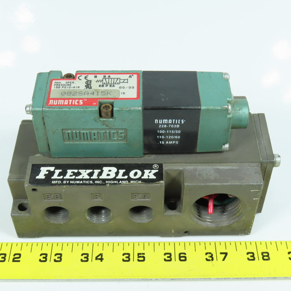 Numatics 082SA415K Pneumatic Solenoid Valve 150 PSI W/ 8 Port FlexiBlok Manifold