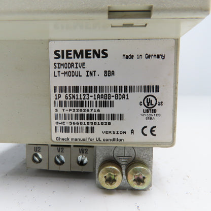 Siemens 6SN1118-0DG21-0AA1 Simodrive 6SN1123-1AA00-0DA1 LT-Module INT 80A Ver. A