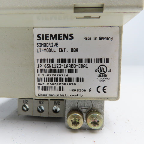 Siemens 6SN1118-0DG21-0AA1 Simodrive 6SN1123-1AA00-0DA1 LT-Module INT 80A Ver. A