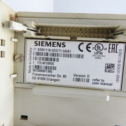 Siemens 6SN1118-0DG21-0AA1 Simodrive 6SN1123-1AA00-0DA1 LT-Module INT 80A Ver. A