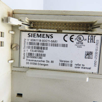 Siemens 6SN1118-0DG21-0AA1 Simodrive 6SN1123-1AA00-0DA1 LT-Module INT 80A Ver. A
