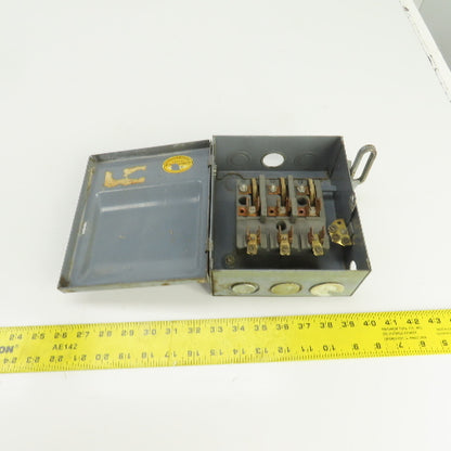 Wadsworth 8733N 30A Fusible Safety Disconnect Switch 240VAC 4-Pole