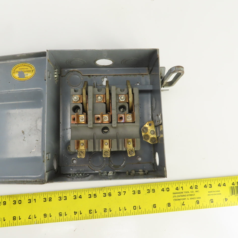 Wadsworth 8733N 30A Fusible Safety Disconnect Switch 240VAC 4-Pole
