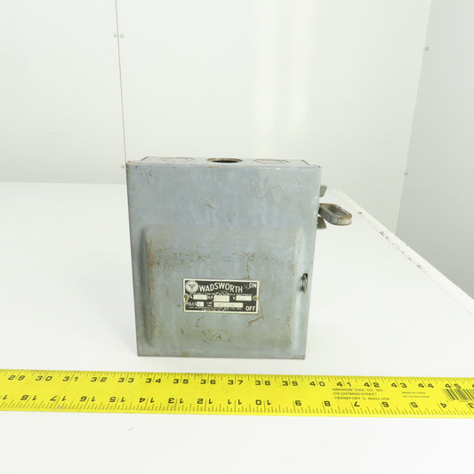 Wadsworth 8733N 30A Fusible Safety Disconnect Switch 240VAC 4-Pole