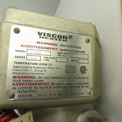 Graco Viscon 2 Model 220524 Ser A90B High Pressure Fluid Heater 480V 5A 1PH