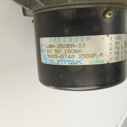 Nippon S5020B 0.5kW DC Servo Motor 2000RPM 65VDC 10.5A W/Encoder LMA-250BM-S3