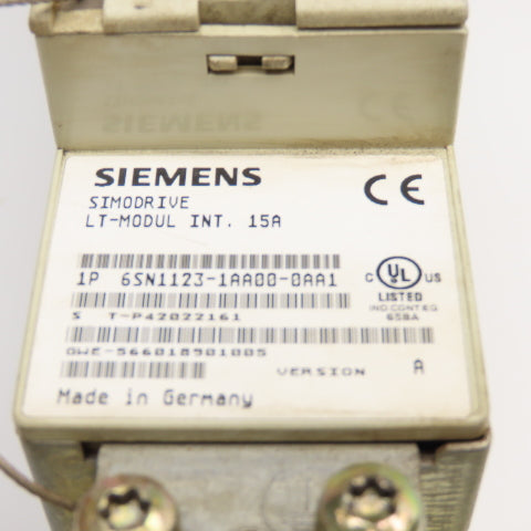 Siemens 6SN1118-0DG21-0AA1 Simodrive  6SN1123-1AA00-0AA1 LT Modul INT. 15A
