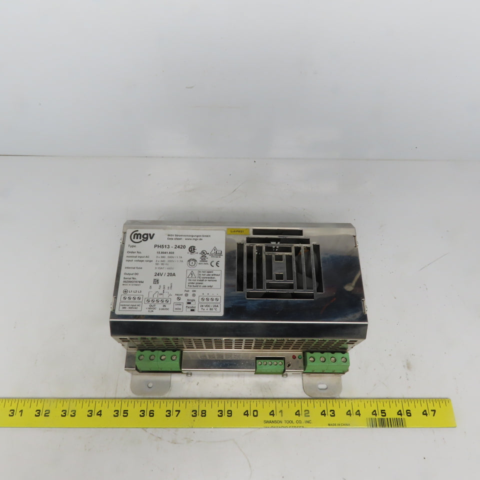 MGV PH513-2420 24V DC 20A Power Supply 3x340 550V Input