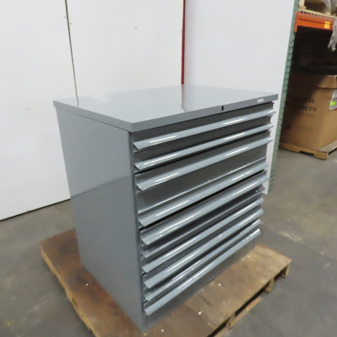 Equipto 10 Drawer Industrial Parts Tool Storage Shop Cabinet 36" x 26" x 39"H