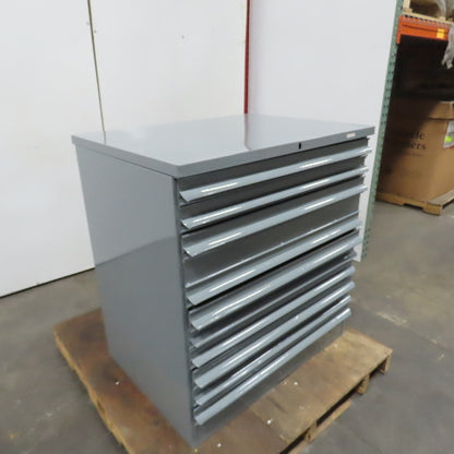 Equipto 10 Drawer Industrial Parts Tool Storage Shop Cabinet 36" x 26" x 39"H