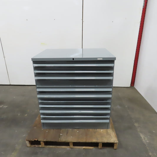 Equipto 10 Drawer Industrial Parts Tool Storage Shop Cabinet 36" x 26" x 39"H
