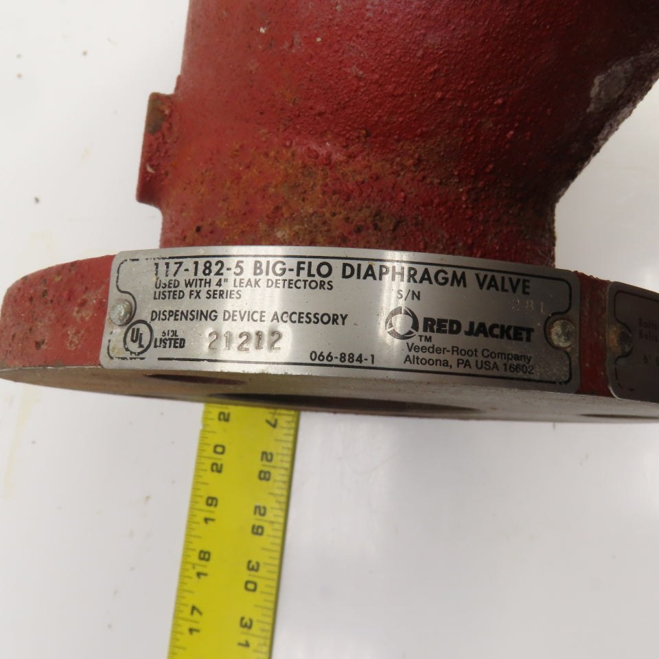 Red Jacket 117-182-5 Big-Flo 3'' Diaphragm Valve For Line Leak Detection.