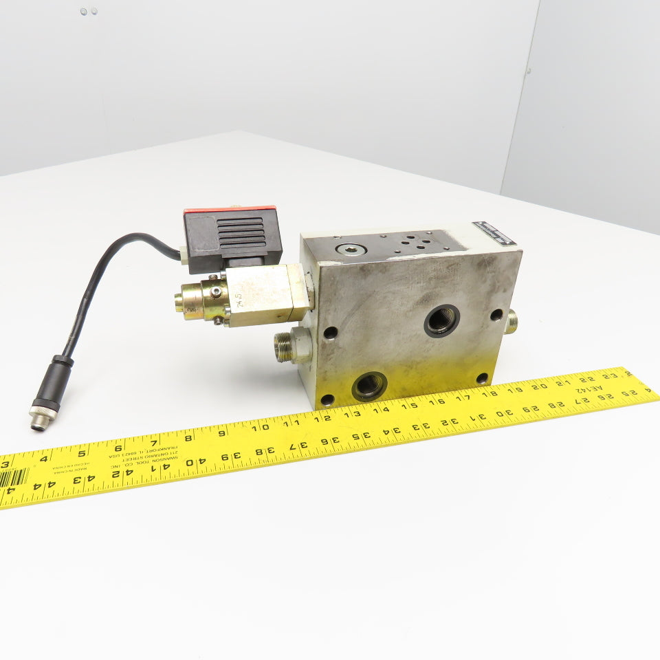 Krauss Maffei 6977467 DRPRA-525-10-2 Single Valve Manifold Block Pressure Relief