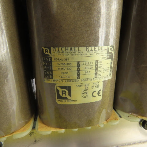 Michael Riedel RDRKU36* Power Supply Transformer HV 208-300/360-250 Sec 24/36VDC