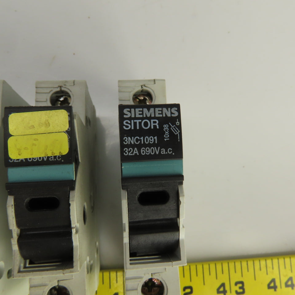 Siemens 3NC1091 Sitor 32A Single Pole Fuse Holder 690V AC Lot Of 11