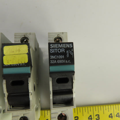 Siemens 3NC1091 Sitor 32A Single Pole Fuse Holder 690V AC Lot Of 11