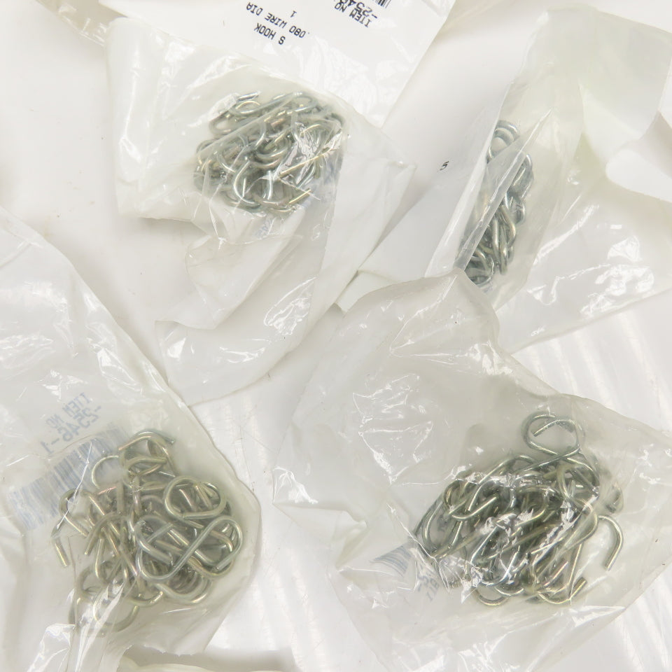 1" Long .080" Wire Diameter Open S Hook Zinc Lot Of 30 Bags of 25
