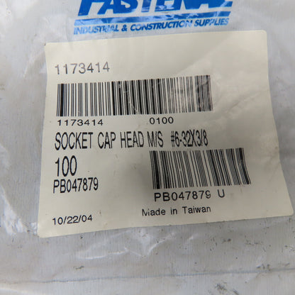 #6-32 x 3/8" Stainless Steel Socket Head Cap Screw Lot Of 400