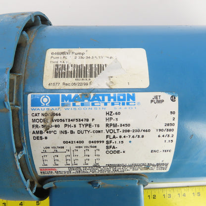 Mepco RC061-12-030-34-3 3HP End Suction Centrifugal Pump 230/460V 3PH 5.13" Imp.