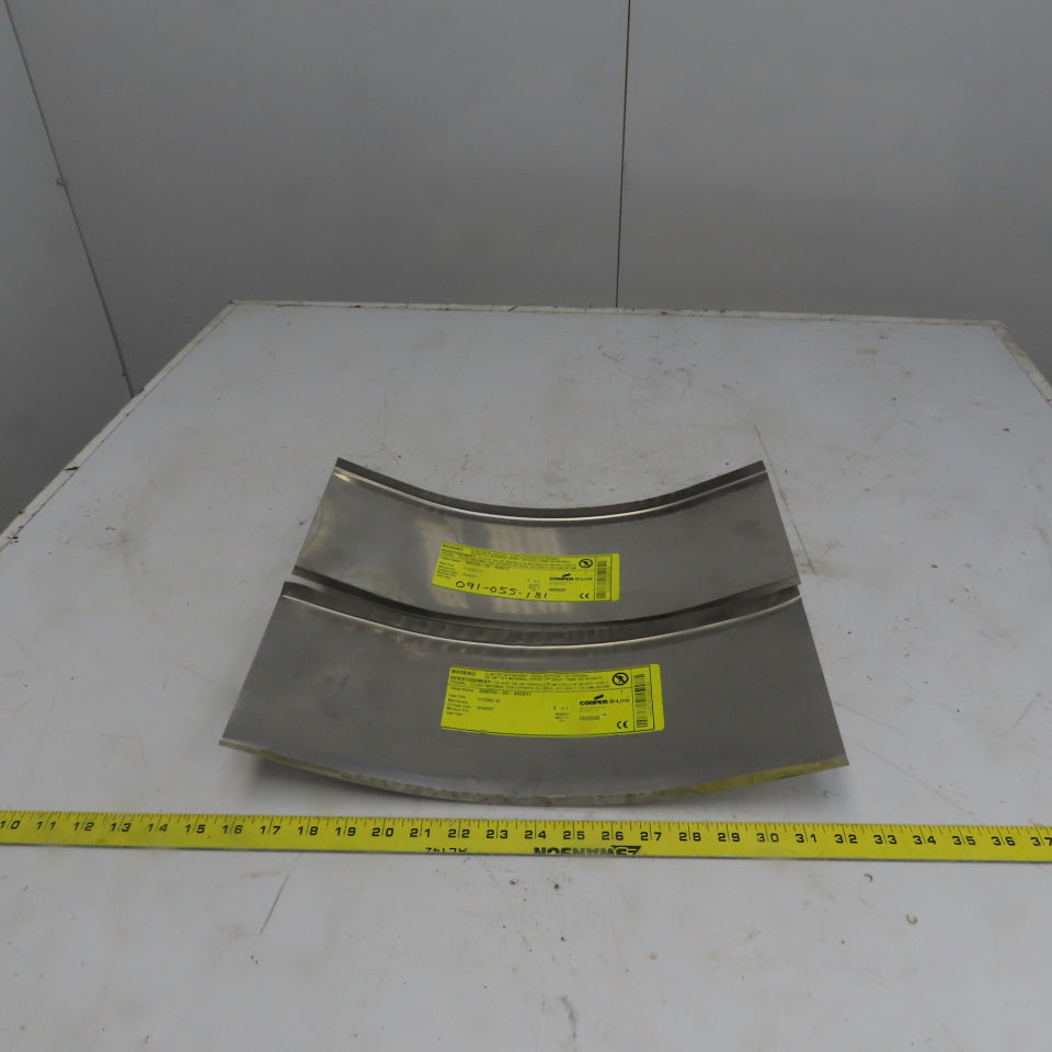 B-Line 808SS6-06-45VO12 Stainless Steel Outide 45° 6"W Cable Tray Cover Lot/2