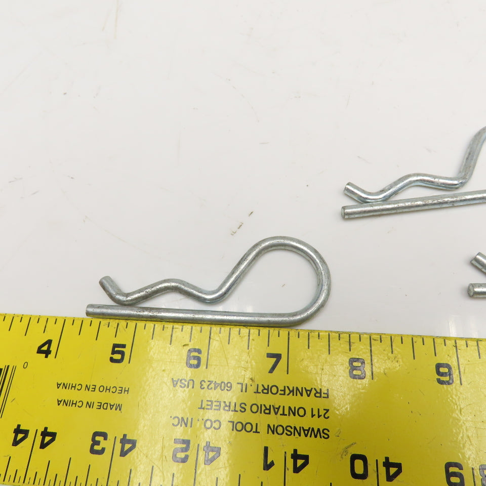 .178" x 3-1/4" Long Zinc Hitch Pin Hairpin Lot Of 5
