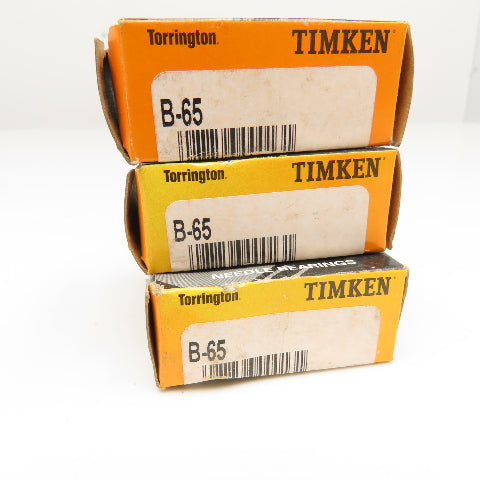 Timken B-65 3/8" x 1/2" OD Drawn Cup Needle Bearing Lot Of 3