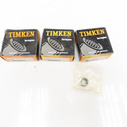 Timken B-65 3/8" x 1/2" OD Drawn Cup Needle Bearing Lot Of 3