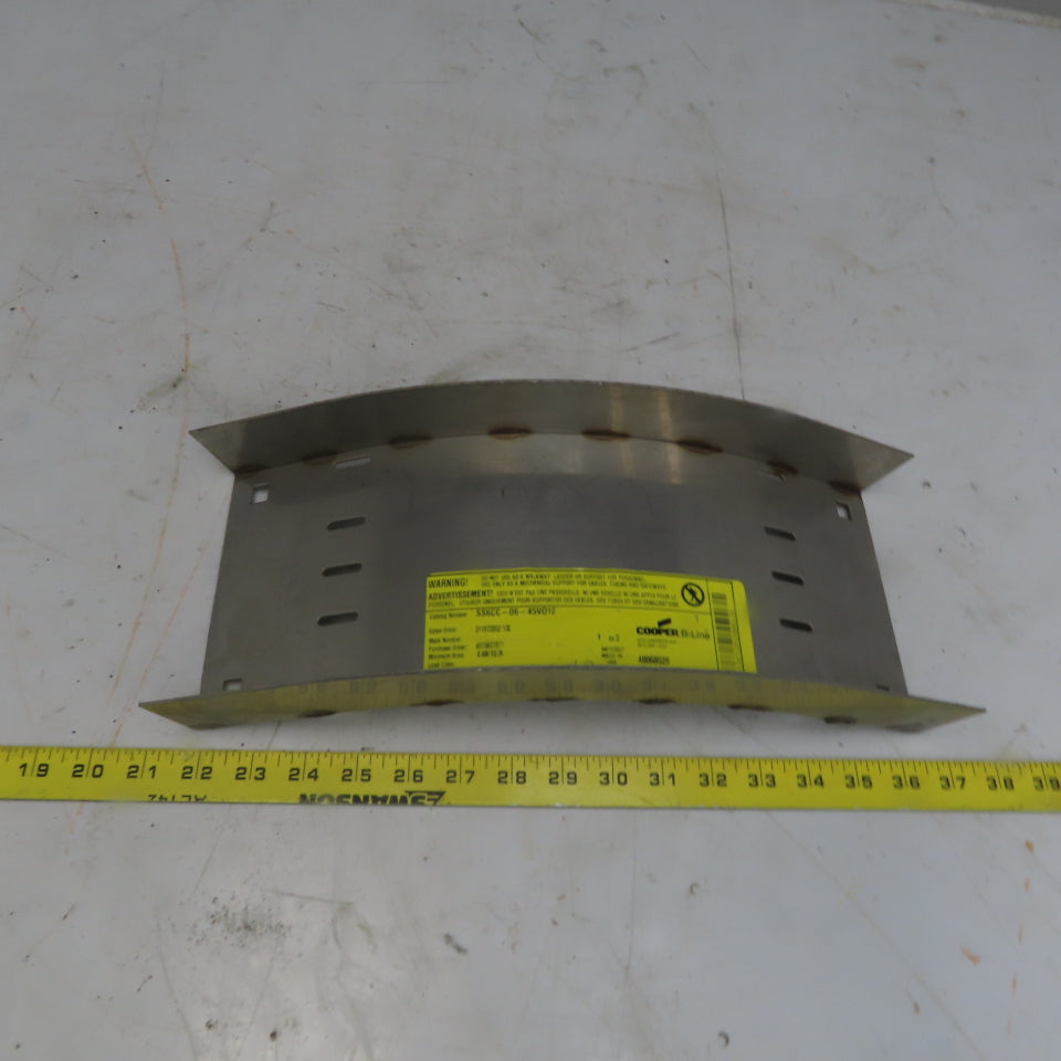 B-Line SS6CC-06-45V012 Stainless Steel Outside 45° 6"W Cable Tray