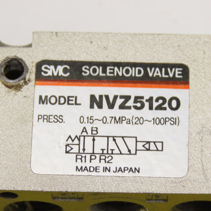 SMC NVZ5120 5/4 Way Pneumatic Directional Valve 110V Coil