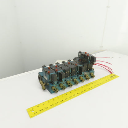 MAC 82A-BC-000-TM-DAAP-1DA 2-Way Pneumatic Solenoid Valve Bank 150PSI 120V Coil