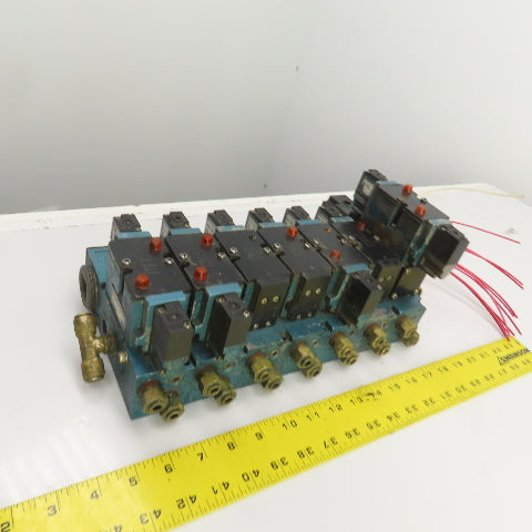 MAC 82A-BC-000-TM-DAAP-1DA 2-Way Pneumatic Solenoid Valve Bank 150PSI 120V Coil