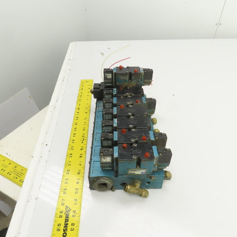 MAC 82A-BC-000-TM-DAAP-1DA 2-Way Pneumatic Solenoid Valve Bank 150PSI 120V Coil