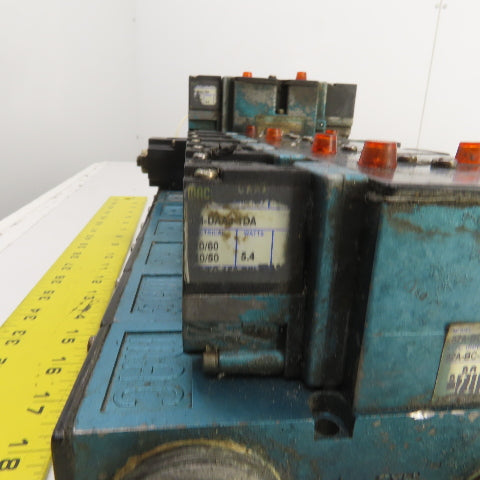 MAC 82A-BC-000-TM-DAAP-1DA 2-Way Pneumatic Solenoid Valve Bank 150PSI 120V Coil