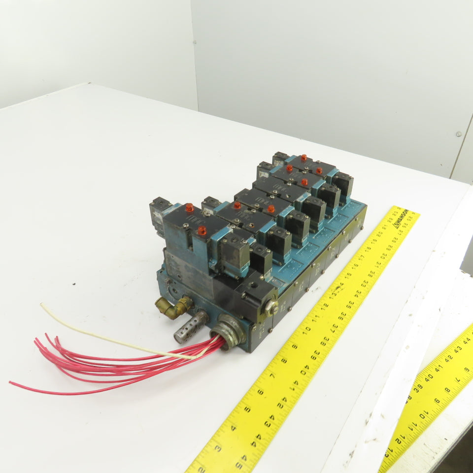 MAC 82A-BC-000-TM-DAAP-1DA 2-Way Pneumatic Solenoid Valve Bank 150PSI 120V Coil