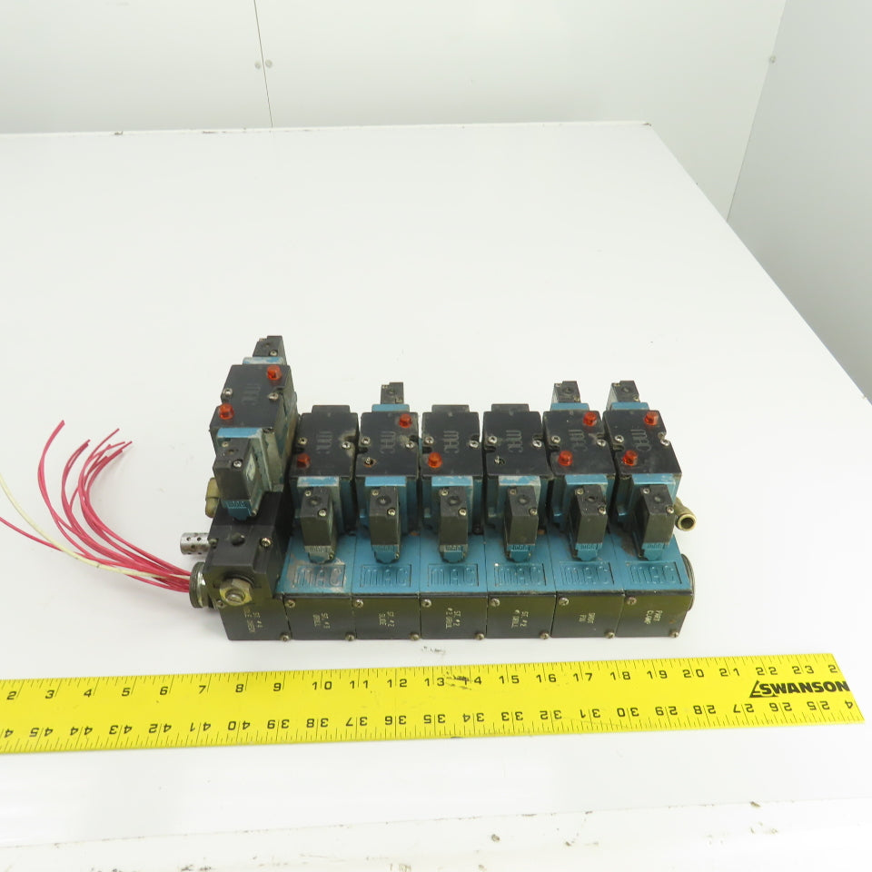 MAC 82A-BC-000-TM-DAAP-1DA 2-Way Pneumatic Solenoid Valve Bank 150PSI 120V Coil