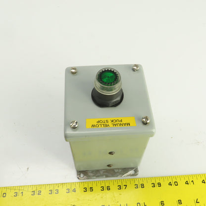 Square D 9001 KM35 24-28V Illuminated Green Switch Button W/Enclosure