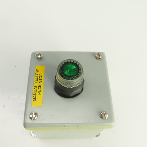 Square D 9001 KM35 24-28V Illuminated Green Switch Button W/Enclosure