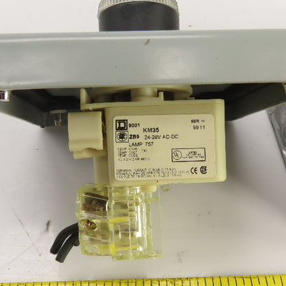 Square D 9001 KM35 24-28V Illuminated Green Switch Button W/Enclosure