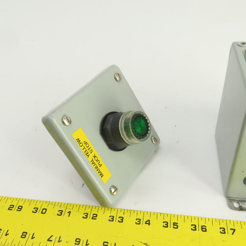 Square D 9001 KM35 24-28V Illuminated Green Switch Button W/Enclosure
