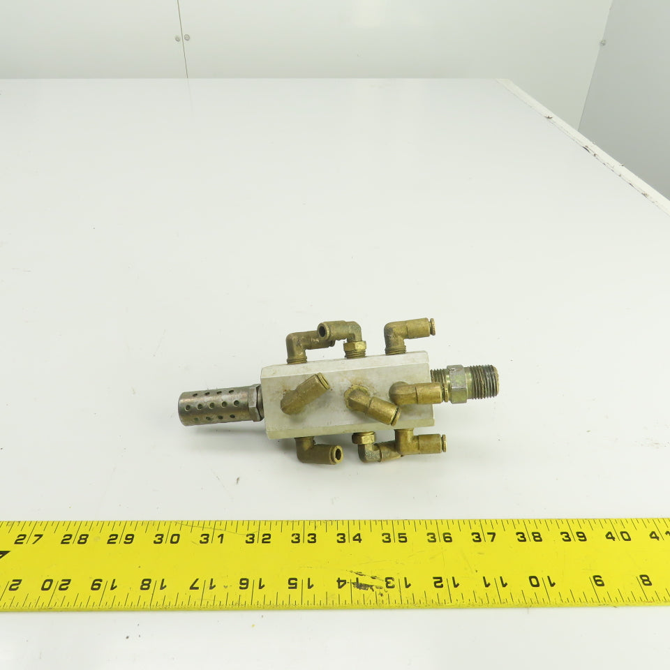 12-Port Pneumatic Air Distribution Block 1/2"NPT In 1/8"Out W/1/4" Quick Connect