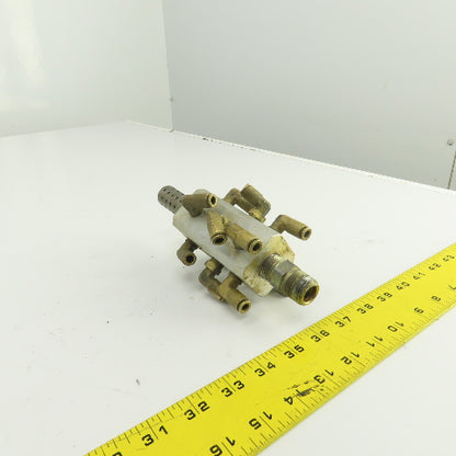12-Port Pneumatic Air Distribution Block 1/2"NPT In 1/8"Out W/1/4" Quick Connect