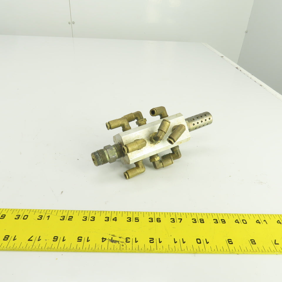 12-Port Pneumatic Air Distribution Block 1/2"NPT In 1/8"Out W/1/4" Quick Connect
