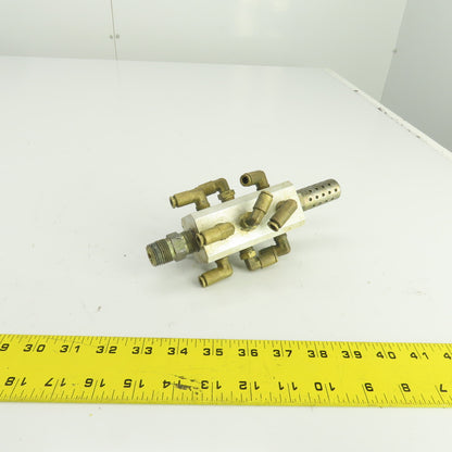 12-Port Pneumatic Air Distribution Block 1/2"NPT In 1/8"Out W/1/4" Quick Connect
