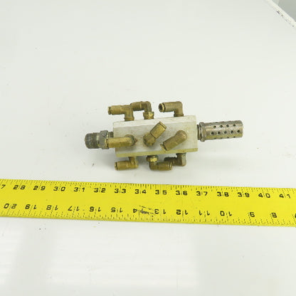 12-Port Pneumatic Air Distribution Block 1/2"NPT In 1/8"Out W/1/4" Quick Connect